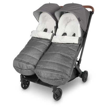 UPPAbaby Minu Duo Stroller Greyson Charcoal Mélange with Carbon Frame & Saddle Leather