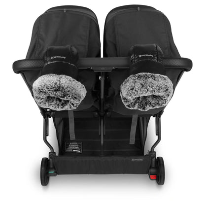 UPPAbaby Minu Duo Stroller Jake Charcoal with Carbon Frame & Black Leather