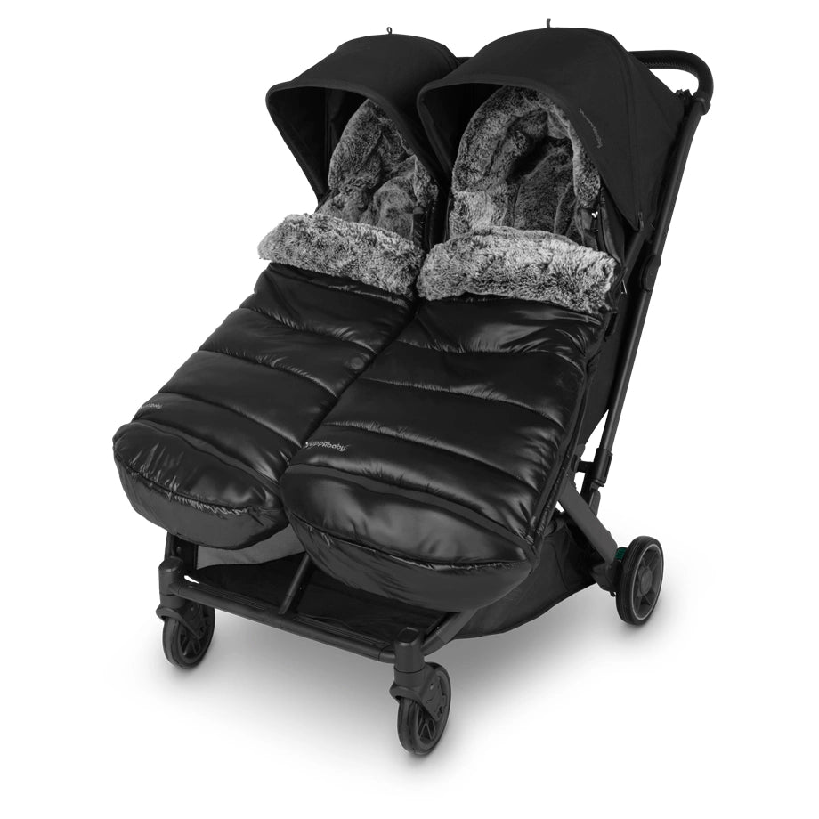 UPPAbaby Minu Duo Stroller Jake Charcoal with Carbon Frame & Black Leather