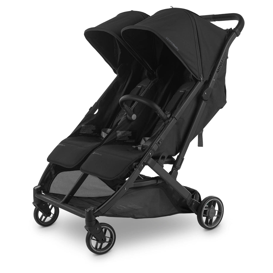 UPPAbaby Minu Duo Stroller Jake Charcoal with Carbon Frame & Black Leather