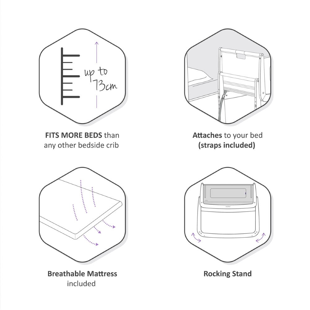 SnuzPod4 Bedside Crib (Natural)