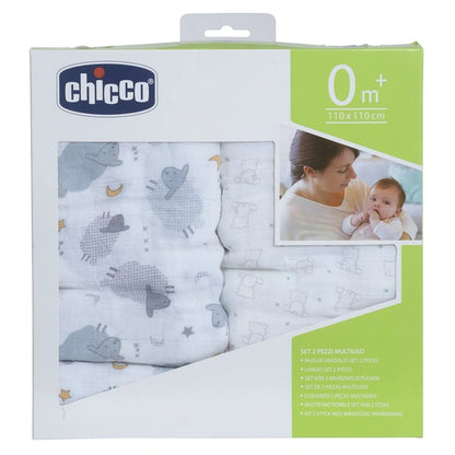 Chicco Swaddles Set 2 PCS Bear & Grey Sheep
