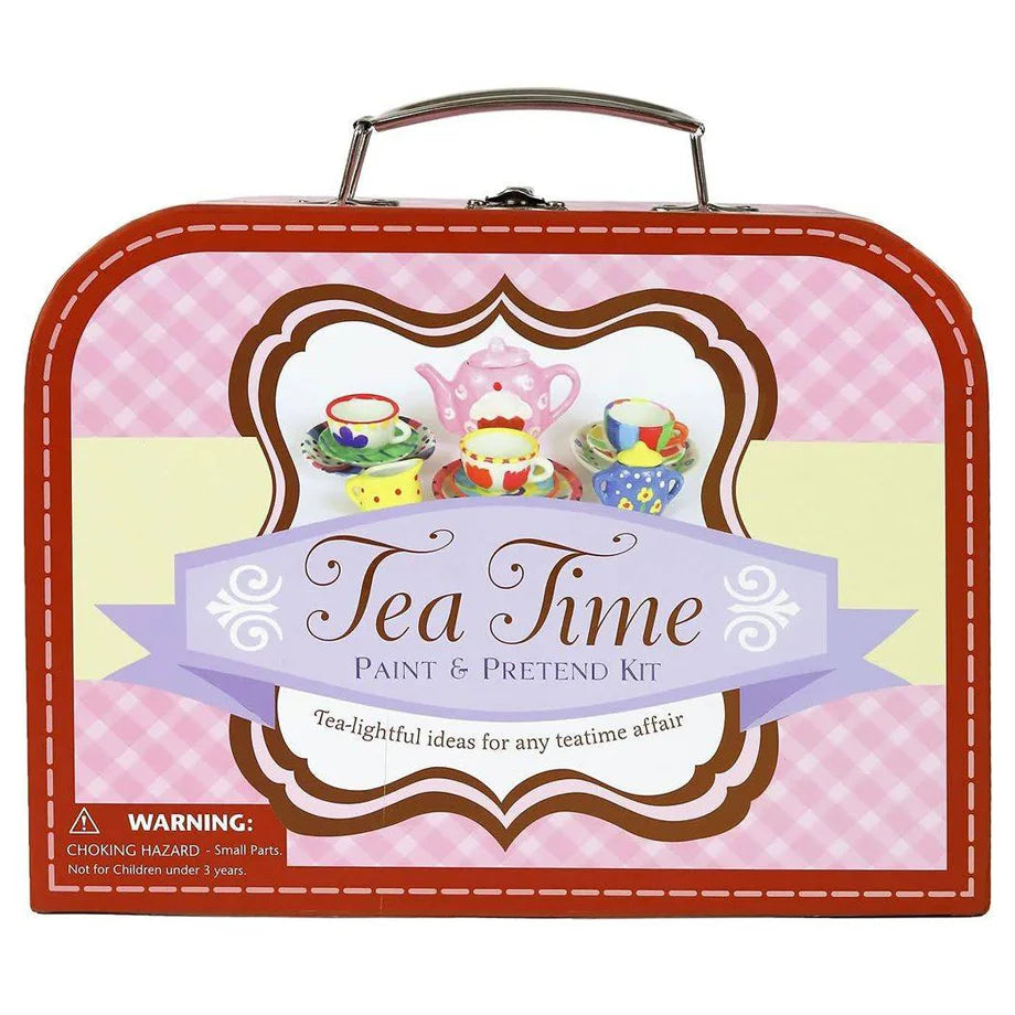 SpiceBox Tea Time Paint & Pretend Mini Suitcase Art Kit
