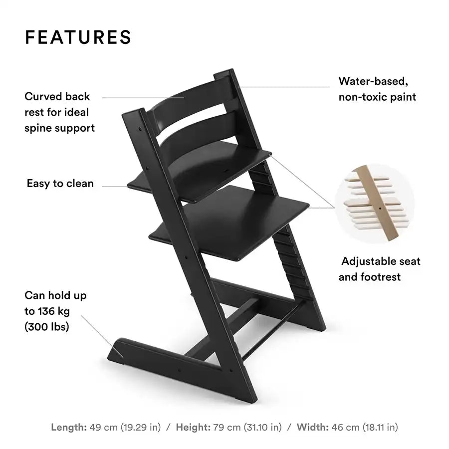 Stokke Tripp Trapp Chair + Baby Set (Black)