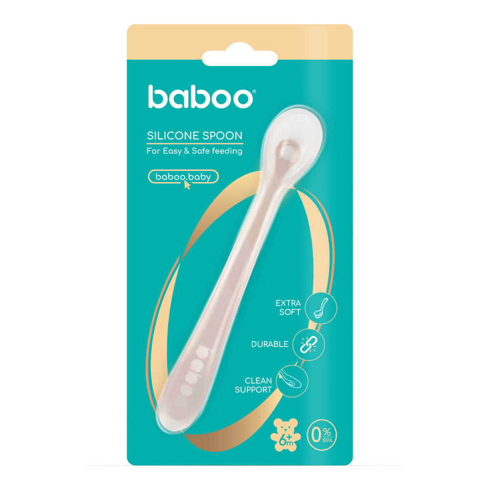 Baboo 6m+ Silicone Spoon for Babies (Au Naturale)