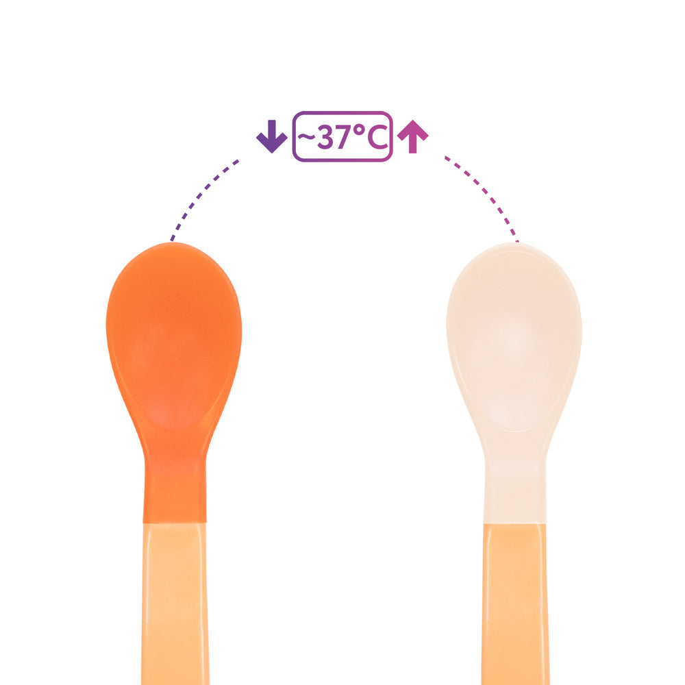 Baboo Heat Sensitive Spoons for Babies (Peachy Keen)