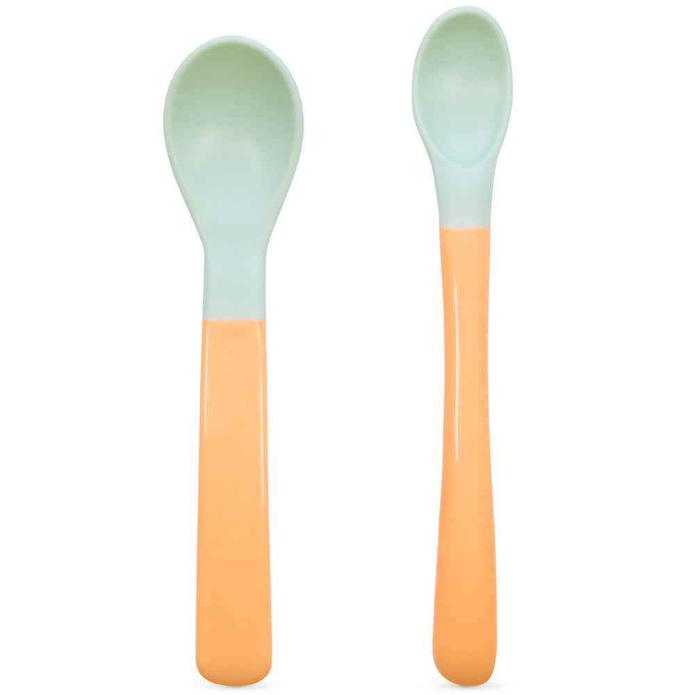 Baboo 2-Pack Soft-Tip Silicone Weaning Spoons (Peachy Keen)