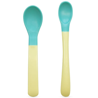 Baboo 2-Pack Soft-Tip Silicone Weaning Spoons ( Lagoon Fiesta)