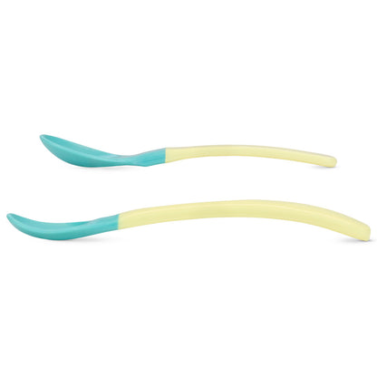 Baboo 2-Pack Soft-Tip Silicone Weaning Spoons ( Lagoon Fiesta)