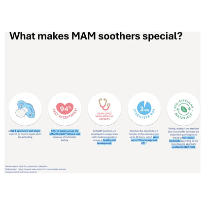 Mam Baby Original Silicone Pacifier 2-6M Pack Of 2 (Sealife Blue & Green)