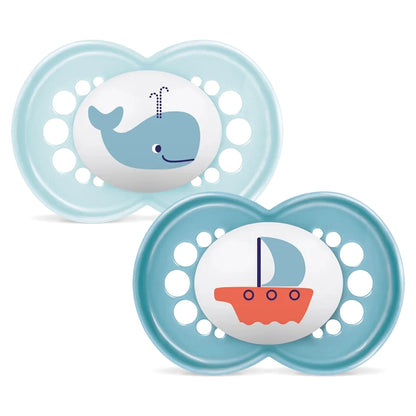 Mam Baby Original Silicone Pacifier 6M+ Pack Of 2 (Sealife Blue)