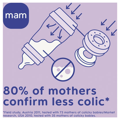 Mam Baby Easy Start Anti-Colic Silicone Bottle  4M+ - 320Ml Pack Of 1 (Sealife Blue)