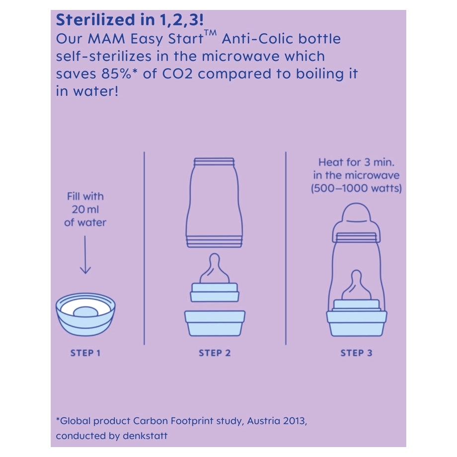 Mam Baby Easy Start Anti-Colic Silicone Bottle  4M+ - 320Ml Pack Of 1 (Sealife Blue)