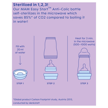 Mam Baby Easy Start Anti-Colic Silicone Bottle  4M+ - 320Ml Pack Of 1 (Sealife Blue)