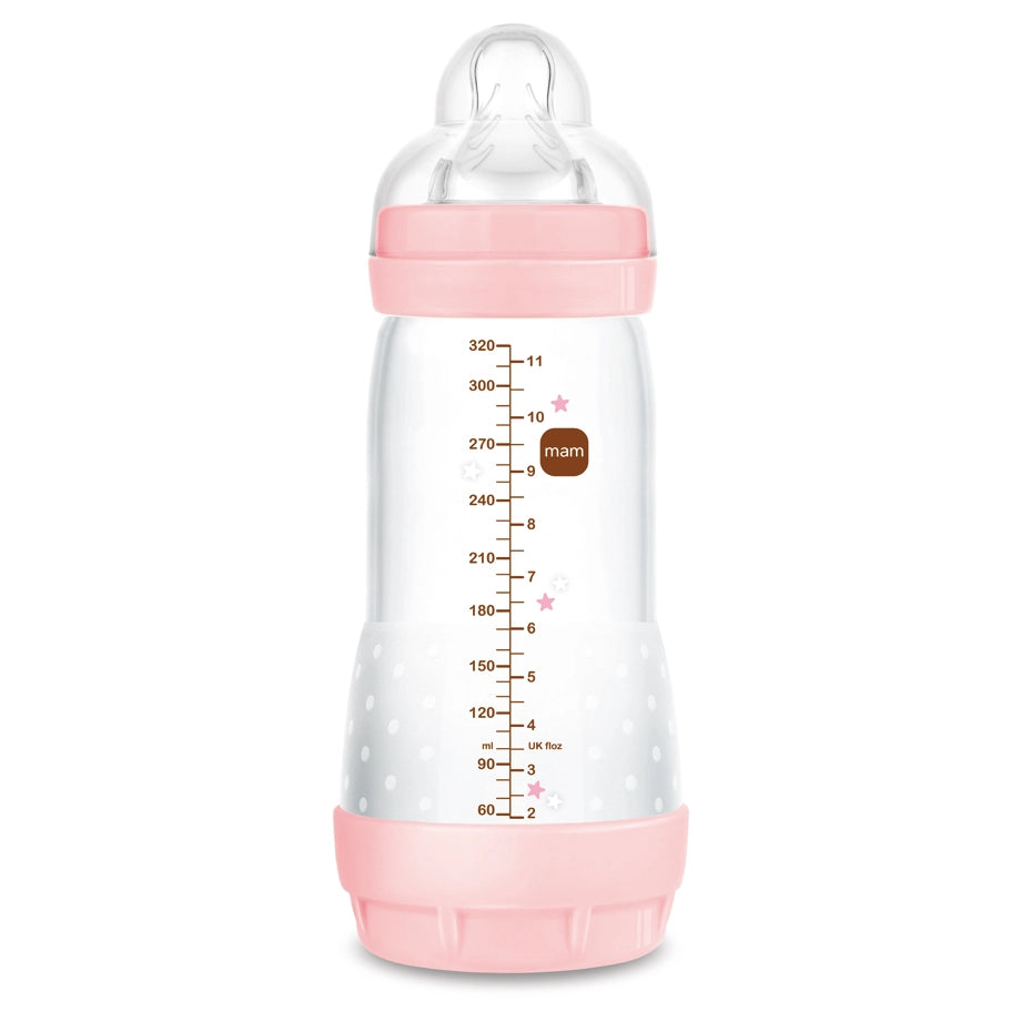 Mam Baby Easy Start Anti-Colic Silicone Bottle 4M+ - 320Ml Pack Of 1 (Sealife Pink)