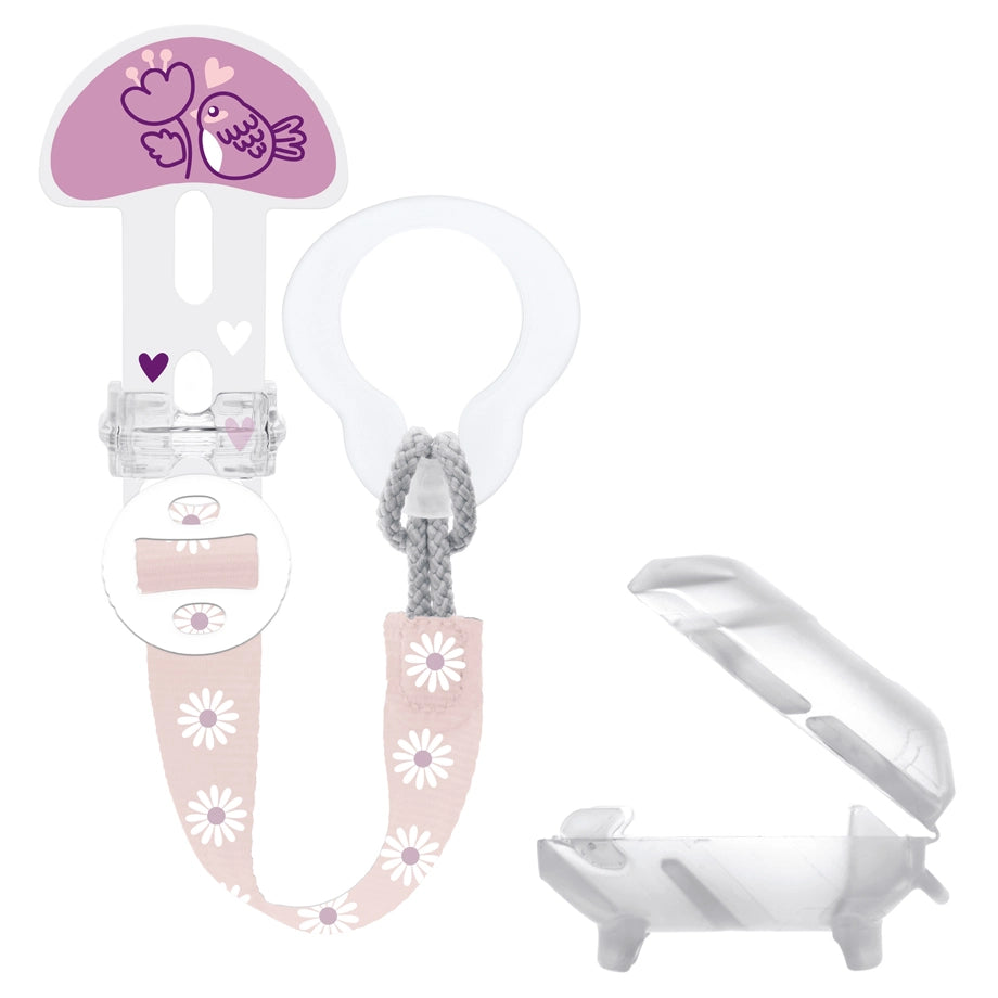 Mam Baby Clip-It! & Cover Clip - 0M+ Pack Of 2 (Sealife Pink)
