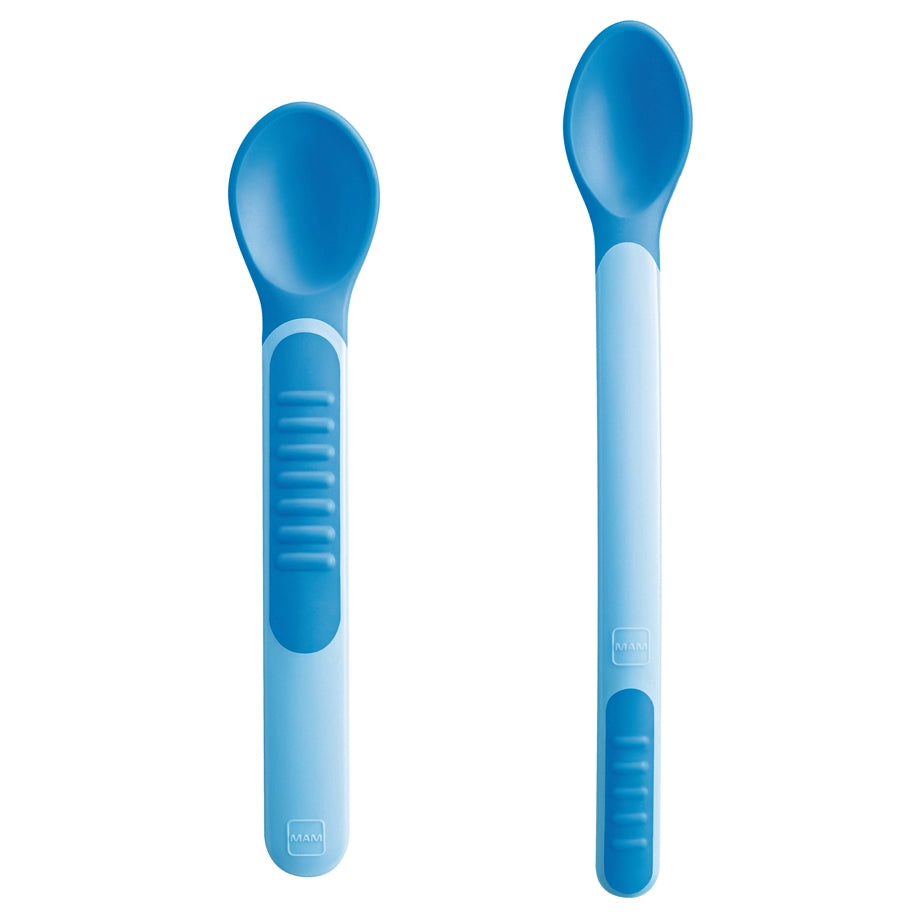 Mam Baby Feeding Spoons & Cover - 6M+ Pack Of 3 (Blue)
