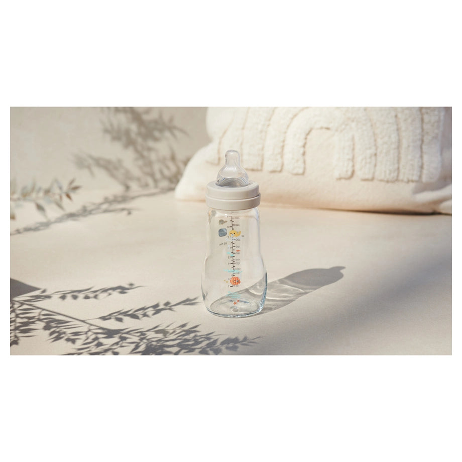 Mam Baby Feel Good Glass Bottle - 0M+ - 90Ml Pack Of 1 (Sealife Pink)