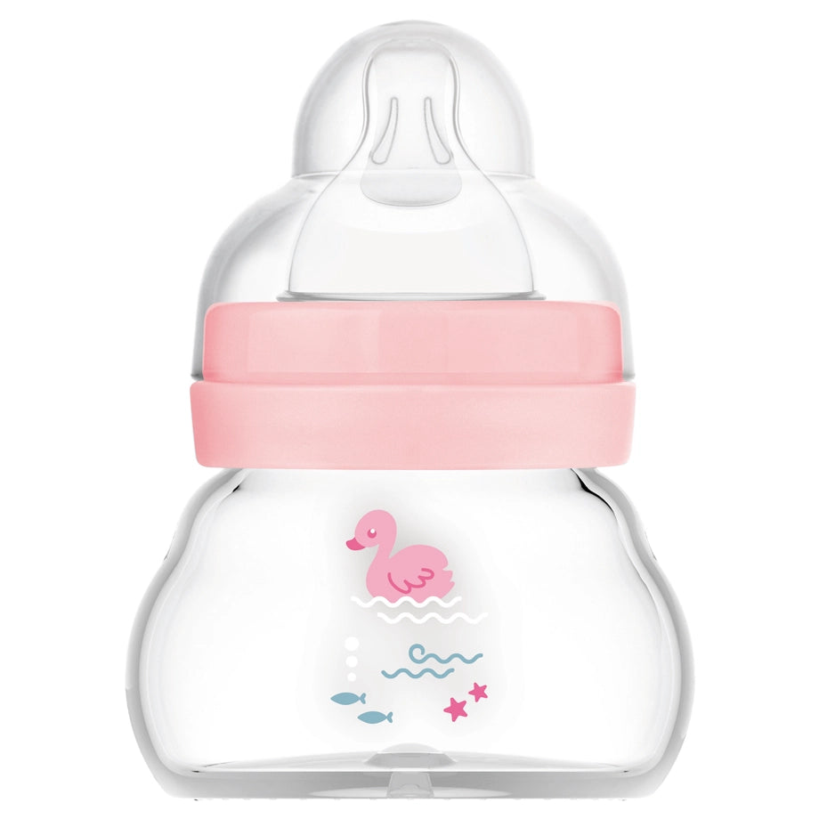 Mam Baby Feel Good Glass Bottle - 0M+ - 90Ml Pack Of 1 (Sealife Pink)