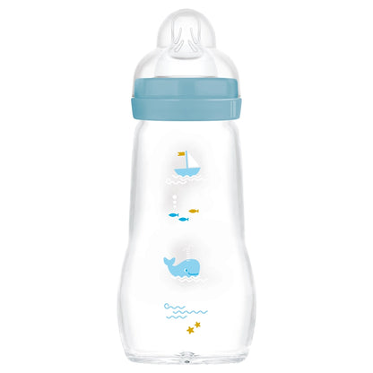 Mam Baby Feel Good Glass Bottle - 2M+ - 260Ml Pack Of 1 (Sealife Blue)