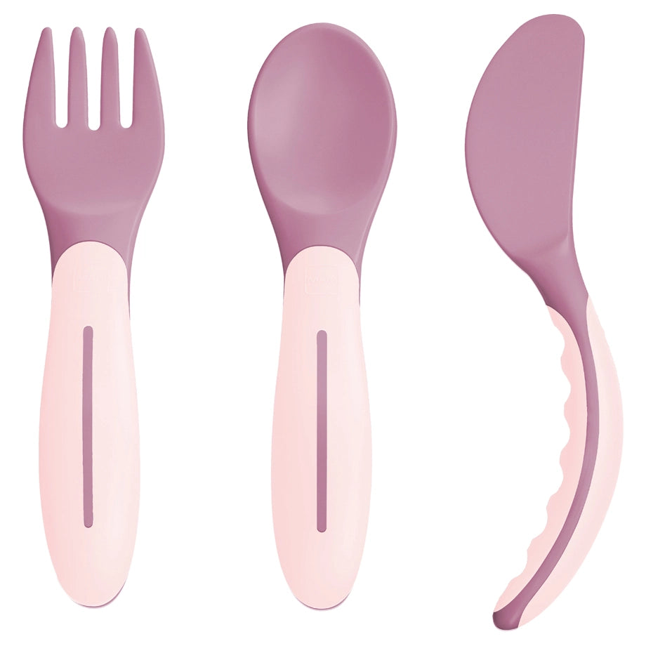 Mam Baby Cutlery Set - 6M+ Pack Of 3 (Pink)