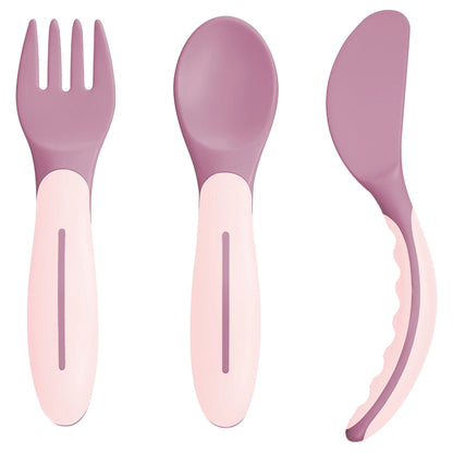 Mam Baby Cutlery Set - 6M+ Pack Of 3 (Pink)