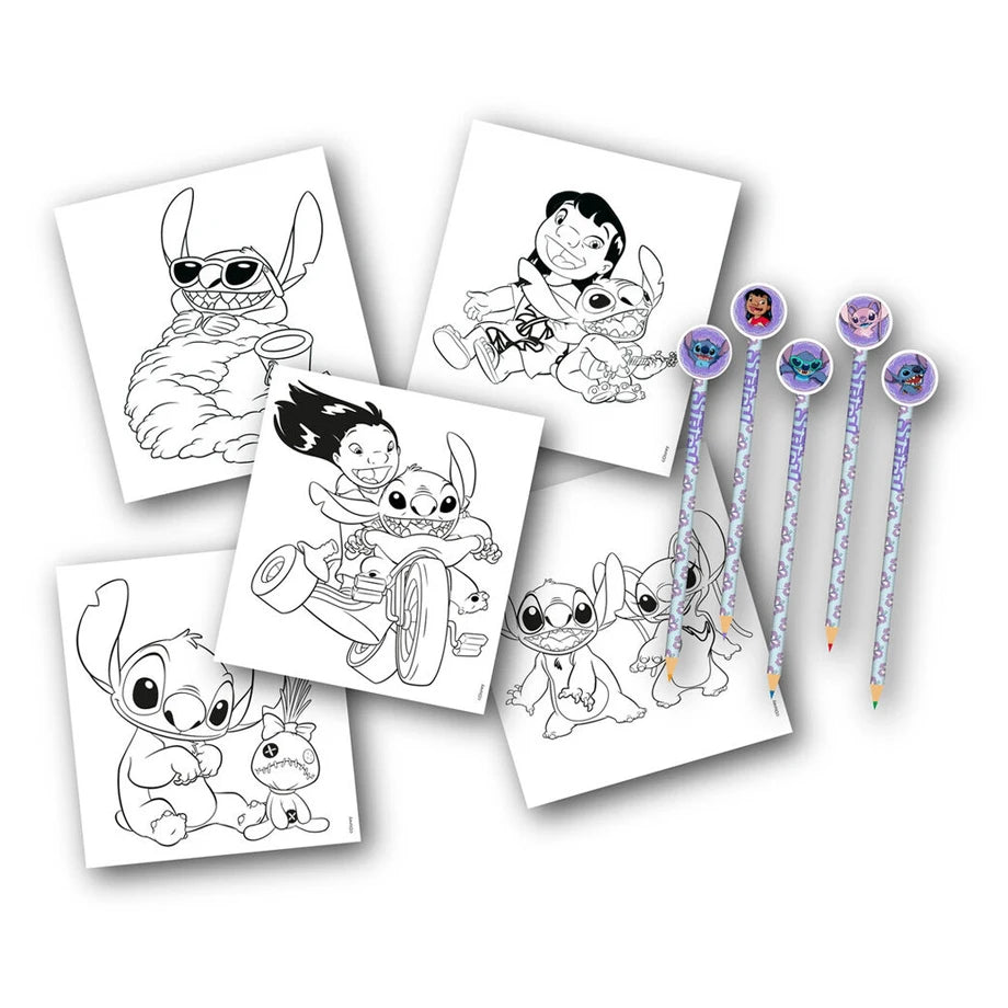 HTI Disney Stitch Colouring Book with Pencils (Toppers)