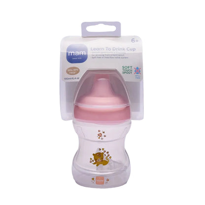 Mam Baby Learn To Drink Cup - 6M+ - 190Ml Pack Of 1 (Wild Animals Pink)