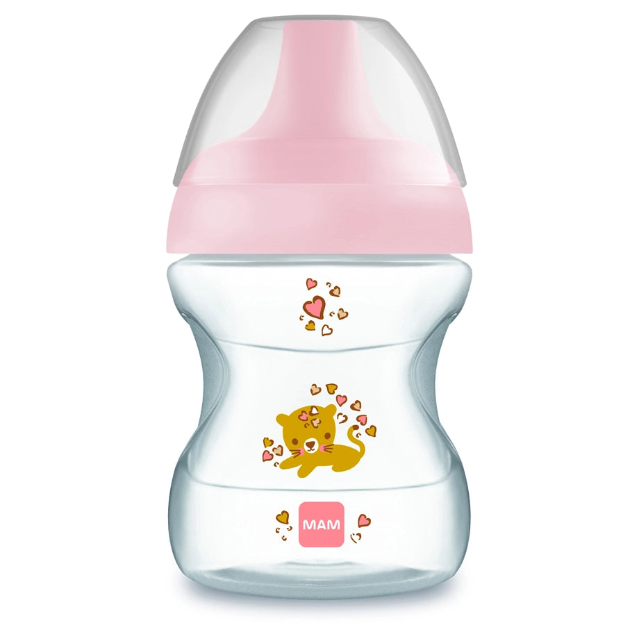 Mam Baby Learn To Drink Cup - 6M+ - 190Ml Pack Of 1 (Wild Animals Pink)