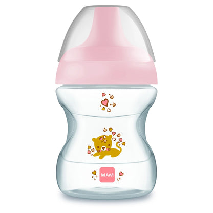 Mam Baby Learn To Drink Cup - 6M+ - 190Ml Pack Of 1 (Wild Animals Pink)