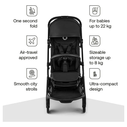Bugaboo Butterfly 2 Complete Travel Stroller (Black/Midnight Black)