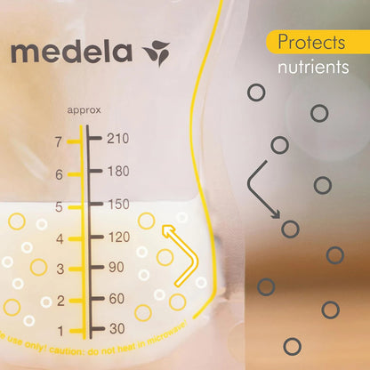 Medela - Easy Pour Breast Milk Storage Bags 210ml - Pack of 50