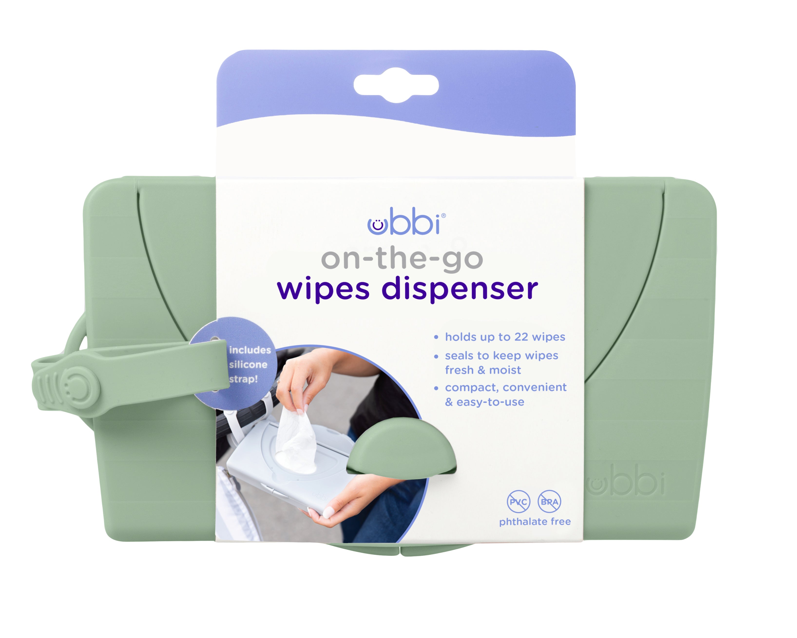 Ubbi OTG Wipes Dispenser (Sage) Ubbi OTG Wipes Dispenser (Sage)