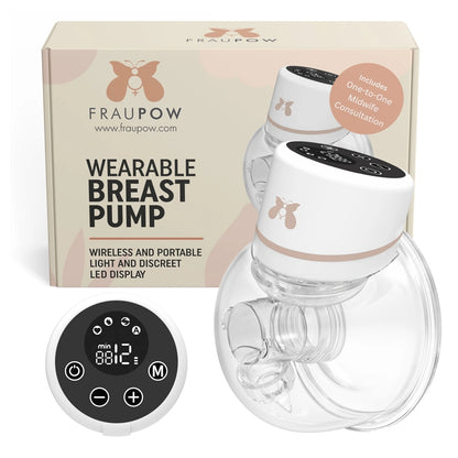 Fraupow Wearable Breast Pump | Hands-Free | Rechargeable | 4 Modes