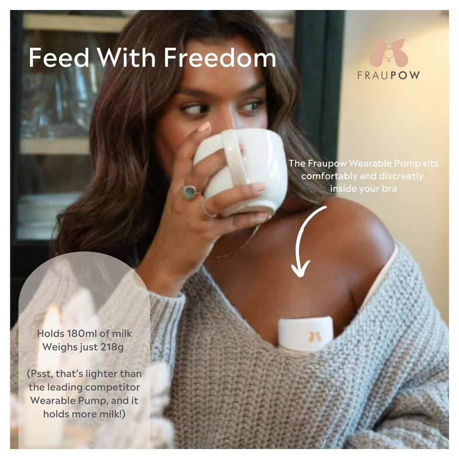 Fraupow Wearable Breast Pump | Hands-Free | Rechargeable | 4 Modes