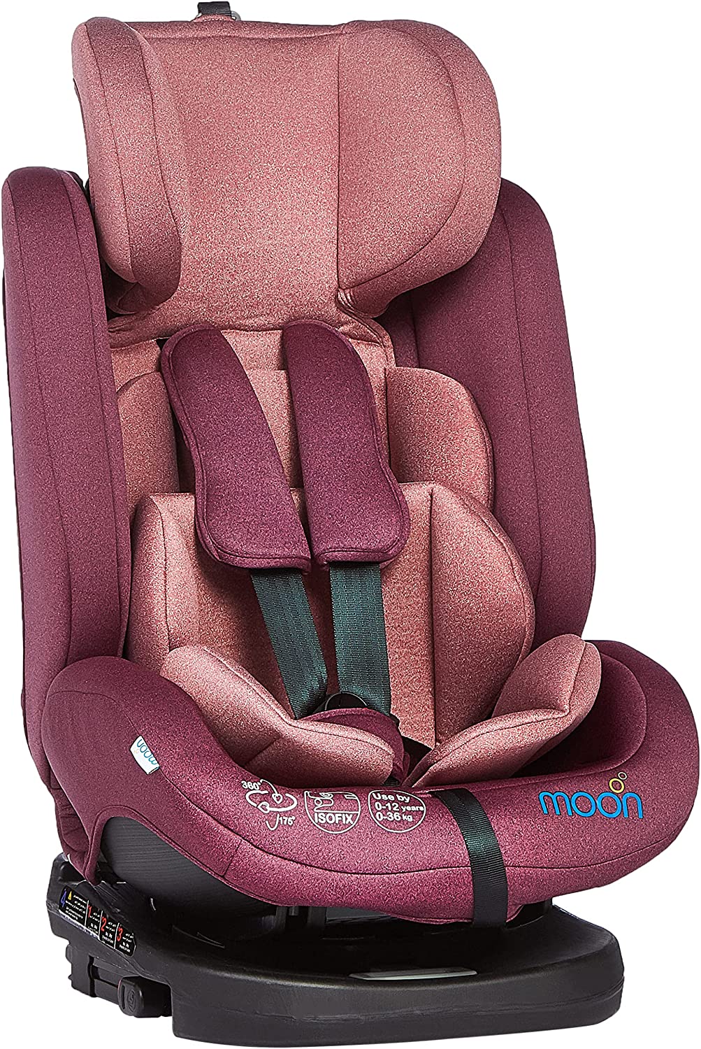Moon - Rover - Baby/Infant Car Seat Group (0+,1,2,3) 360° Rotate - Pink
