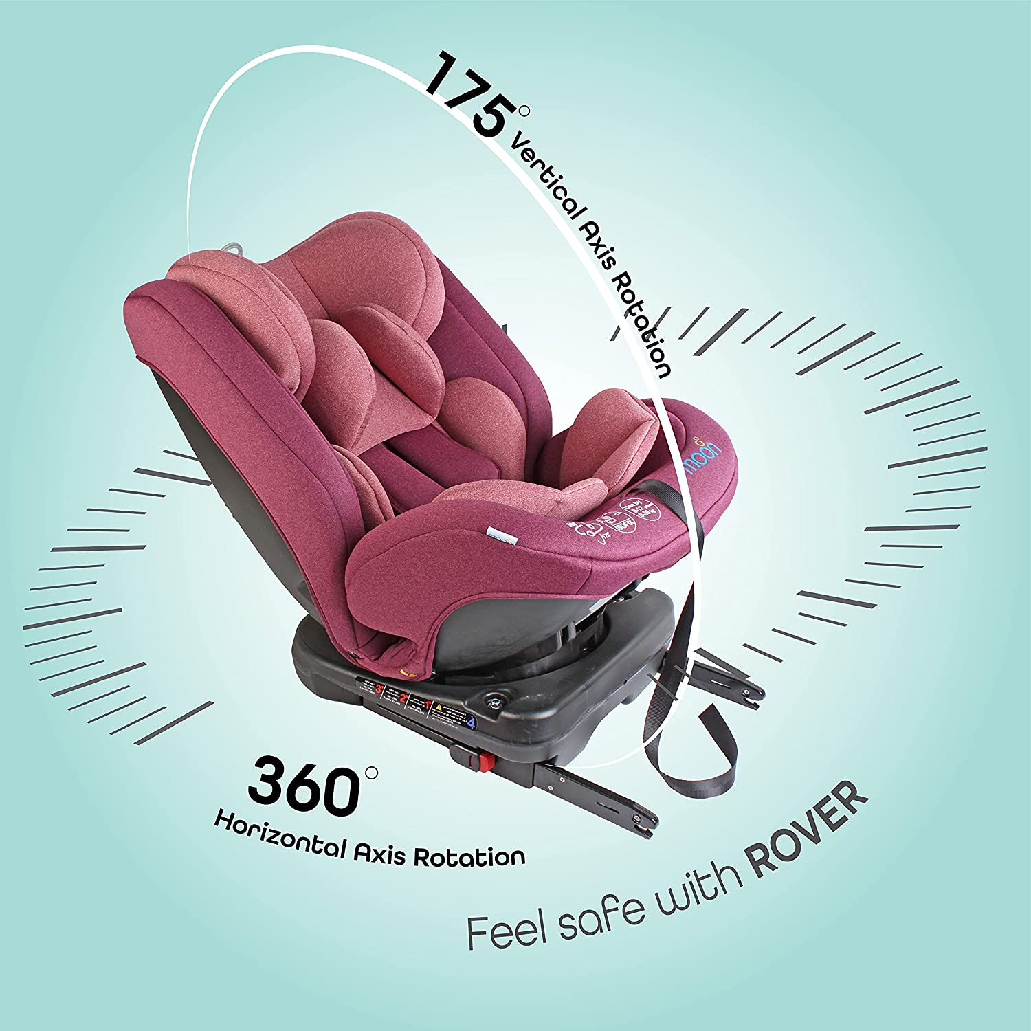 Moon - Rover - Baby/Infant Car Seat Group (0+,1,2,3) 360° Rotate - Pink