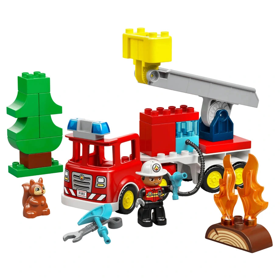 LEGO DUPLO Town Fire Truck with Hose and Firefighter 10473 Building Toy Set (28 Pieces)