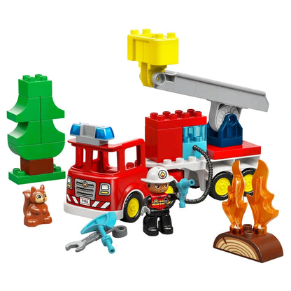 LEGO DUPLO Town Fire Truck with Hose and Firefighter 10473 Building Toy Set (28 Pieces)