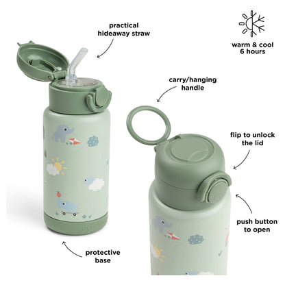 Done By Deer Insulated Straw Bottle Playground (Green, 340 ml)