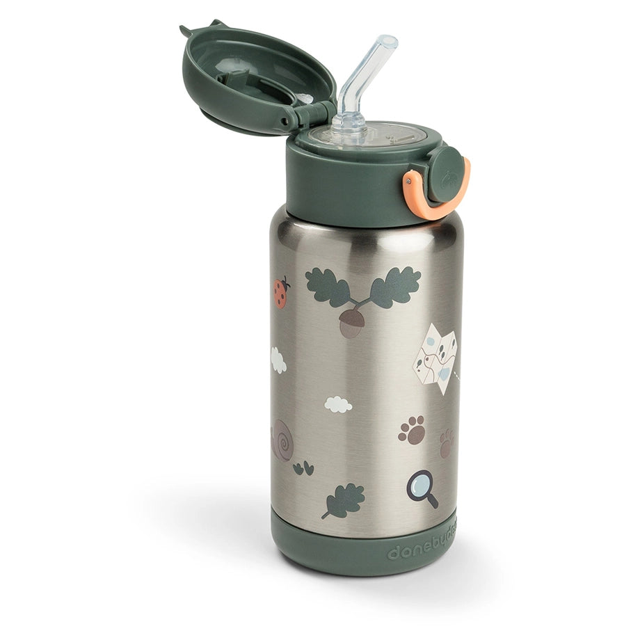 Done By Deer Insulated Straw Bottle Tiny Trails (Green )