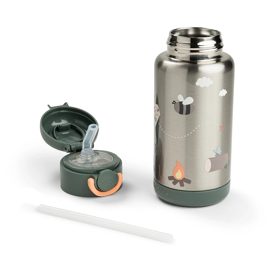 Done By Deer Insulated Straw Bottle Tiny Trails (Green )