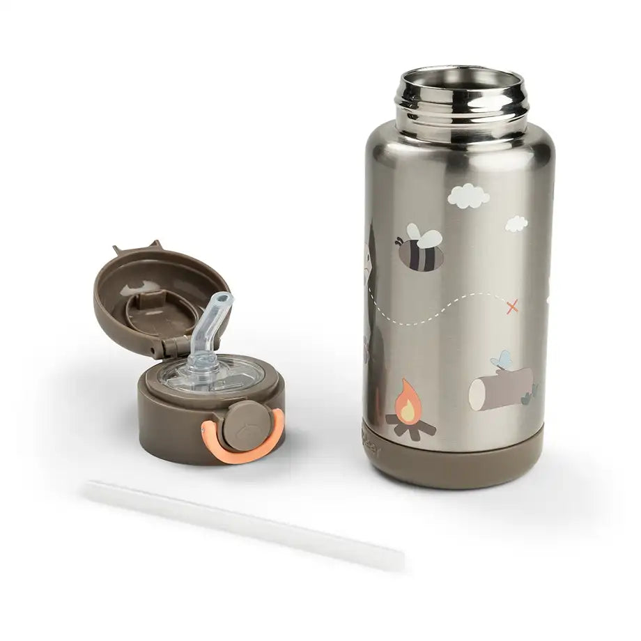 Done By Deer Insulated Straw Bottle Tiny Trails (Green, 340 ml)