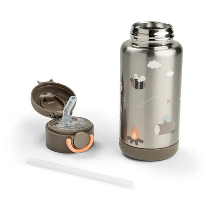 Done By Deer Insulated Straw Bottle Tiny Trails (Green, 340 ml)