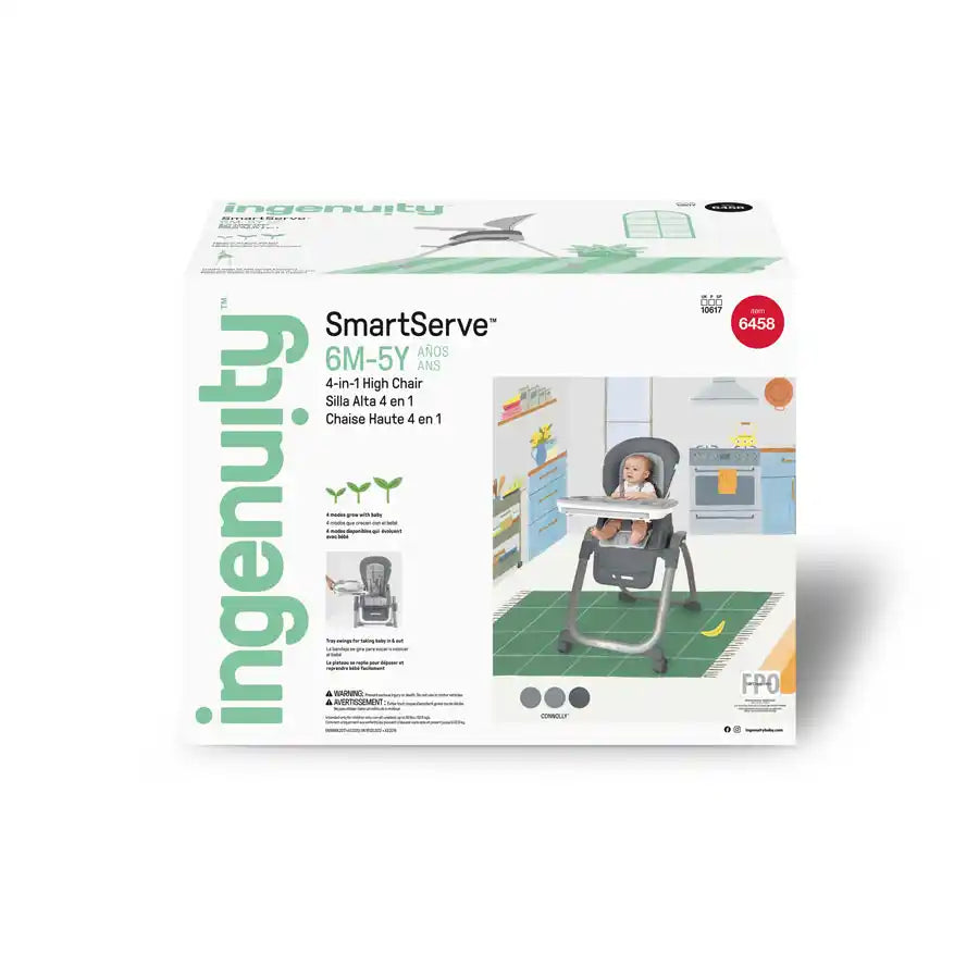 كرسي الأطفال المرتفع 4 في 1 SmartServe من Ingenuity من Connolly كرسي الأطفال المرتفع 4 في 1 SmartServe من Ingenuity من Connolly