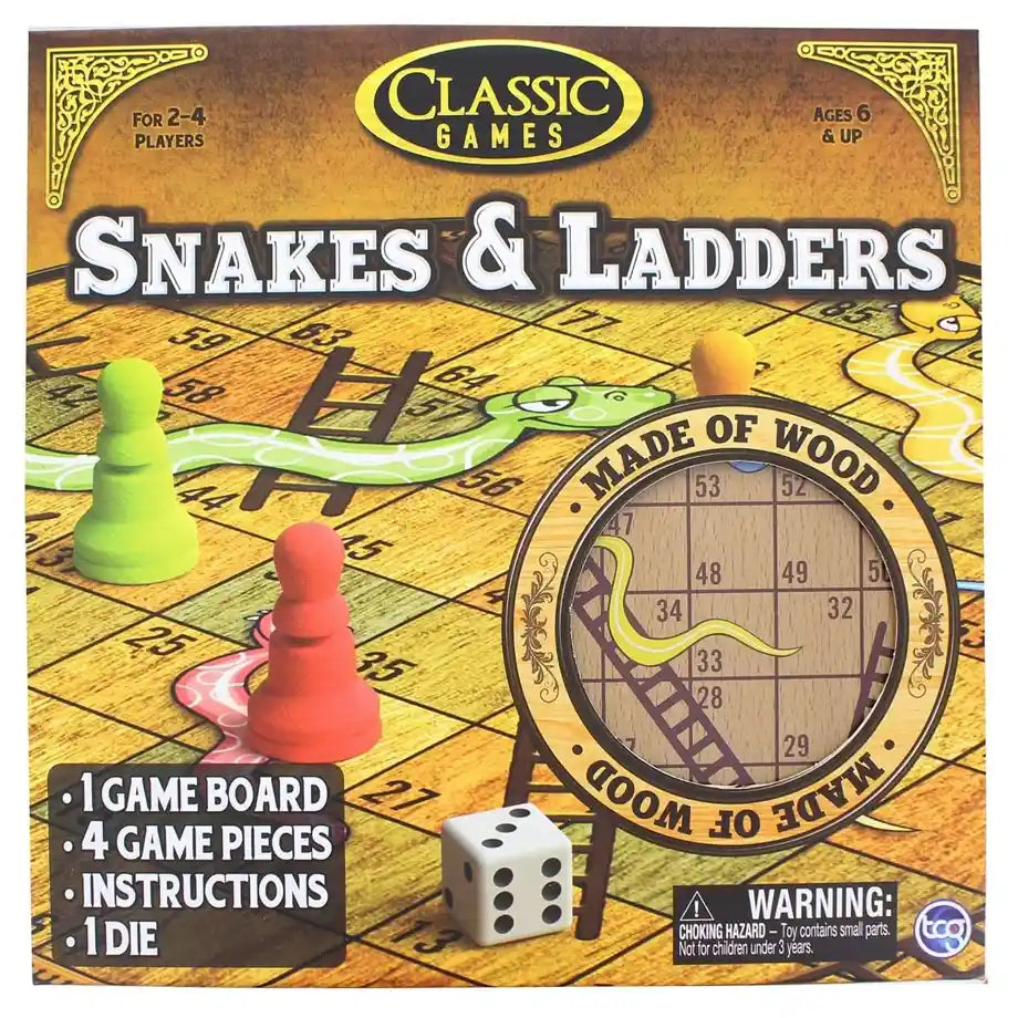TCG Premium Wooden Snakes and Ladders
