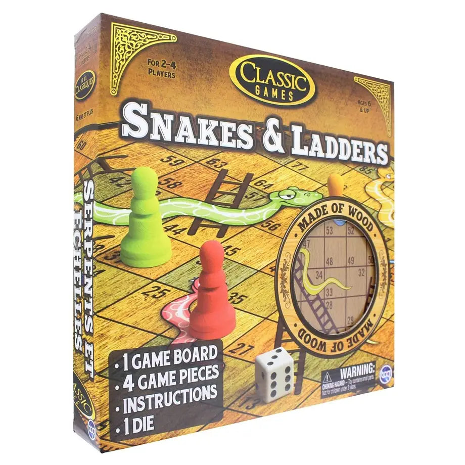 TCG Premium Wooden Snakes and Ladders