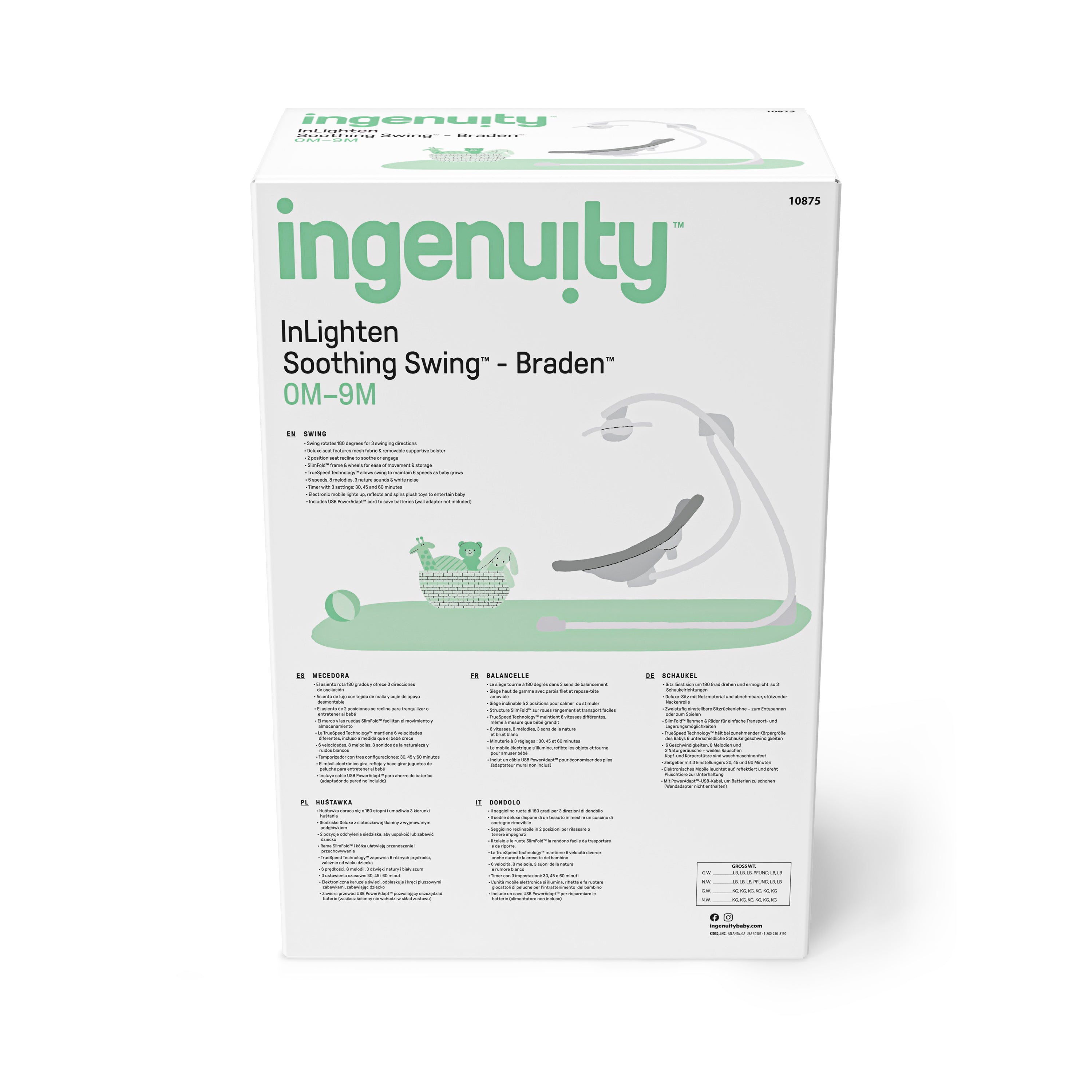 Ingenuity - DreamComfort Cradling Swing - Braden