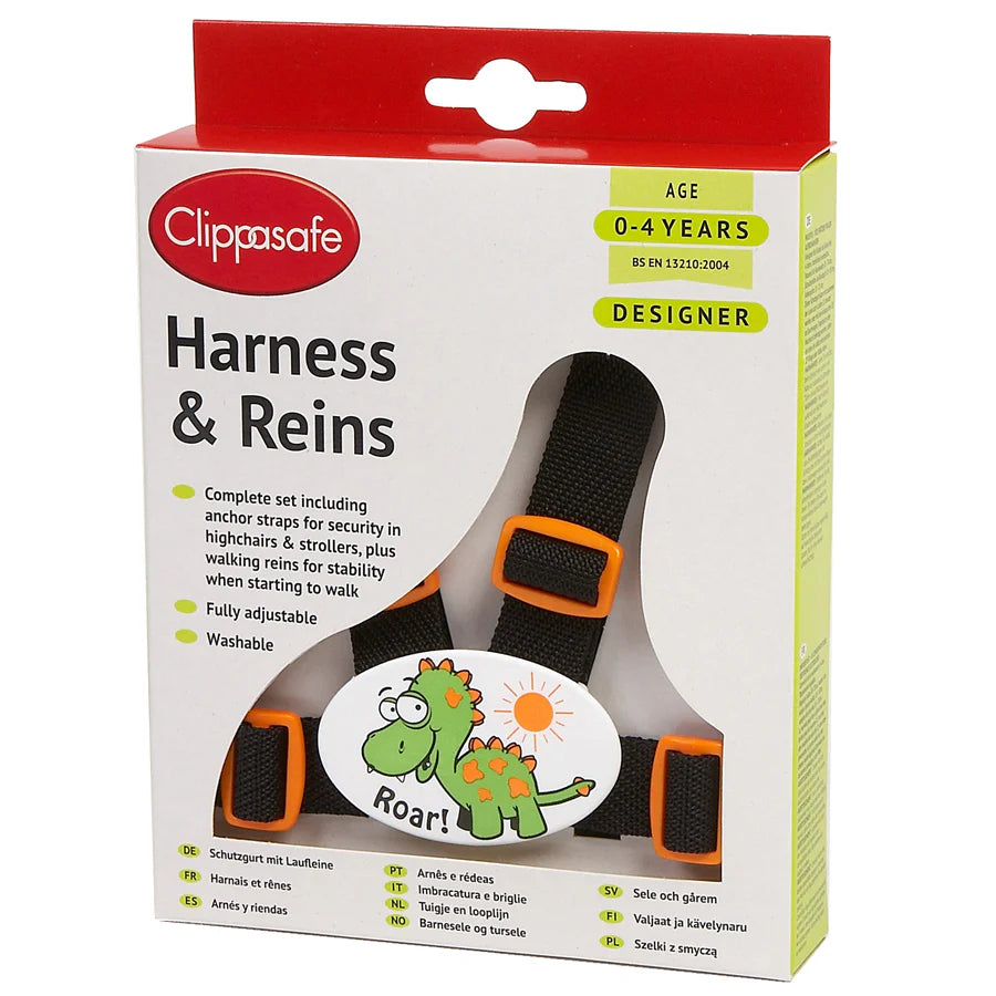 حزام وأحزمة تثبيت على شكل ديناصور من Clippasafe (أسود/برتقالي) حزام وأحزمة تثبيت على شكل ديناصور من Clippasafe (أسود/برتقالي)