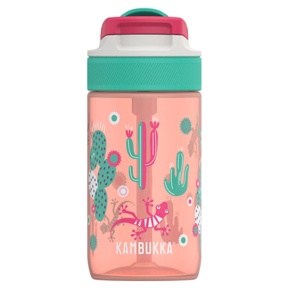 Kambukka Lagoon BPA Free Water Bottle with Straw Lid 400ml Cactus Gekko